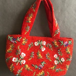 Red Beaded Bag